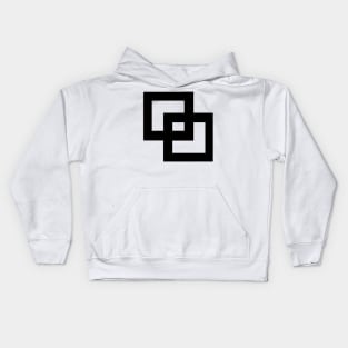 Inter Squares - Black Kids Hoodie